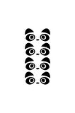 Sevimli Panda Yüz Tasarımi Su Geçirmez Çıkarılabilir Oto Sticker 4 Adet 27*12 Cm