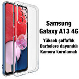 Ally SM Galaxy A13 4G Kılıf Kamera Korumalı Ultra İnce Şeffaf Silikon-(5775)