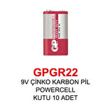 9V ÇİNKO KARBON PİL - POWERCELL