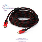 5 Metre Hasır Sargılı Altın Uçlu Hdmi Görüntü Kablosu 3D 14V