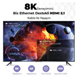 8K@60Hz HDMI 2.1 Ethernet 48Gbps. Veri Aktarım - eARC - 3D Ready Destekli Altın Kaplama 5 Metre HDMI Kablo