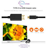 Type-C To HDMI 4K Kablo 120 cm - Hdcp Özelliği - 10 Gbps Görüntü Aktarım Kablosu