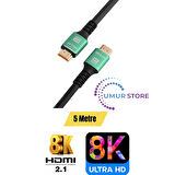 Ultra Hdtv 8k Yüksek Hızlı 5 Metre HDMI Kablosu 8k 60Hz, 4K 120Hz, 7680P Hdr 2.1V 48GBS