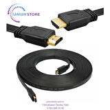 HDMI Kablo 4K Full Hd 3D Destekli 3840*2160 Yassı Flat Slim Kablo 10 Metre