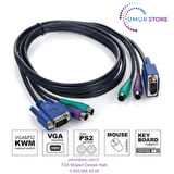 3 Metre Ps2 Kvm Switch Kablo VGA Dişi Erkek Kvm Switch Kablosu