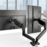 17-32 ” 2’li Monitör Tutucu İki Kollu Hareketli Oynar Askı Asma Aparatı-Masaüstü