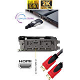 20 Metre Örgülü HDMI Kablo - 20 Metre HDMI to HDMI Kablo Örgülü Form 1.4V