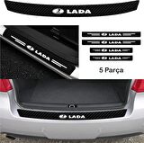 Lada Vega İçin Uyumlu Aksesuar Oto Bağaj Ve Kapı Eşiği Sticker Set Karbon