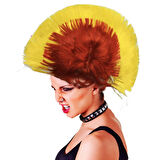 Mohican Mohawk Punk Peruk - 70 li 80 li Yıllar Peruk Model 11