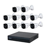 Dahua 10 Kameralı Renkli Gece Görüşlü Full Hd Güvenlik Kamera Seti