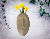 Sürreal Mask Duvar Dekorasyon 2’li Bej - 30x17 cm ve  Bej - 20x11 cm
