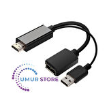 HDMI To Display Port Dönüştürücü Adaptör Görüntü Aktarım Kablosu