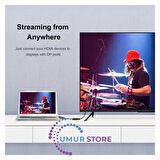 HDMI To Display Port Dönüştürücü Adaptör Görüntü Aktarım Kablosu