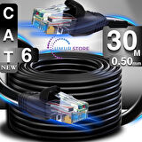 30 Metre Internet Kablosu/0,50mm Utp CAT6 23AWG/ iki Kat Korumalı/iç ve Dış Mekan Uyumlu/ethernet kablosu 30 metre