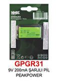 9V 200mA ŞARJLI PİL PEAKPOWER
