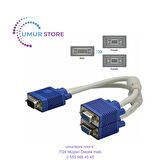 VGA 2li Çoklayıcı Y Splitter Kablo 1erkek To 2 Dişi VGA Kablo