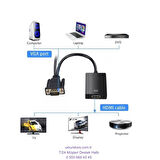 VGA To HDMI Çevirici VGA + Audio To HDMI Converter