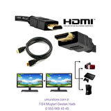 HDMI To HDMI 30CM Kısa HDMI Kablo Altın Uçlu Full Hd 3D LCD LED Ps3 Uydu Receiver
