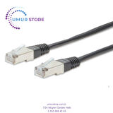 Cat.5e Crossover Patch Kablo, S/stp, Zırhlı, Awg 26, Altın Kaplama, 5 Metre, Siyah Renk