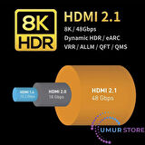 Aoc Fiber HDMI 2.1 Kablo - 48GBPS, 8k 60Hz, 4K 120Hz, 4K 60Hz, Earc, Hdr, D-Hdr, Hdcp2.3, Dolby Vision, Dolby Atmos (1 Metre)