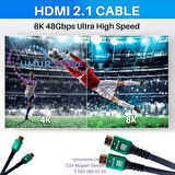 10K 8k HDMI Kablo Fiber Premium Tv Gaming Playstation Xbox Uydu V2.1