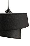 EvLight Baret PVC Siyah 2 Katlı Sarkıt Avize