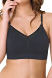 Kadın Siyah Çift Kat Agraflı Toparlayıcı Sütyen 4035