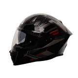 Nukro 853 Flash Red Black Full Face Motosiklet Kaskı