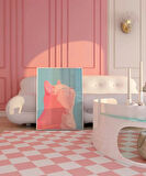 Çerçevesiz Poster Pastel Kedinin Zarafeti