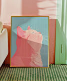Çerçevesiz Poster Pastel Kedinin Zarafeti