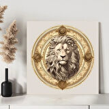 Yuvarlak Aslan Kanvas Tablo