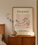 Çerçevesiz Poster Pembe Arka Planlı Picasso Çizim