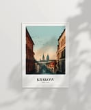 Çerçevesiz Poster Krakow Tarihi Sokakları ve Silüeti i