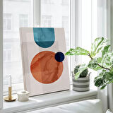 Mavi Turuncu Geometrik Kanvas Tablo