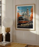 Çerçevesiz Poster Münih'in Renkli Sonbahar Sokakları