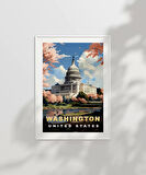 Çerçevesiz Poster Washington Capitol Vintage