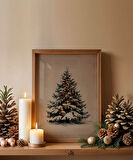 Çerçevesiz Poster Işıklı Çam Ağacı