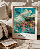 Çerçevesiz Poster Portofino'nun Renkli Kıyıları