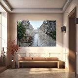 Yağmurlu Gün Sokakları Kanvas Tablo