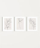 Çerçevesiz Poster eyaz Çerçeveli Minimal Çizgi Sanatı 3'lü