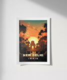 Çerçevesiz Poster New Delhi Gün Batımı