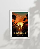Çerçevesiz Poster New Delhi Gün Batımı