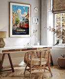 Çerçevesiz Poster Lizbon Tramvayı ve Şehir Manzarası