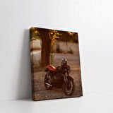 Vintage Motosiklet Dikey Kanvas Tablo