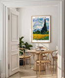 Vincent Van Gog Eygalières Yakınlarında, Haut Galline'de Servi Ağaçlı Buğday Çerçevesiz Poster Tarlası