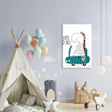 Şapkalı Dino Kanvas Tablo