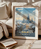 Çerçevesiz Poster Oslo Kış Manzarası