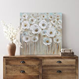 Beyaz Çiçek Bahçesi Kanvas Tablo