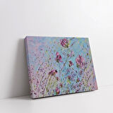 Soyut Pembe Çiçek Kanvas Tablo