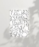Çerçevesiz Poster Modern Sanat Stilinde Soyut Nü Desenli